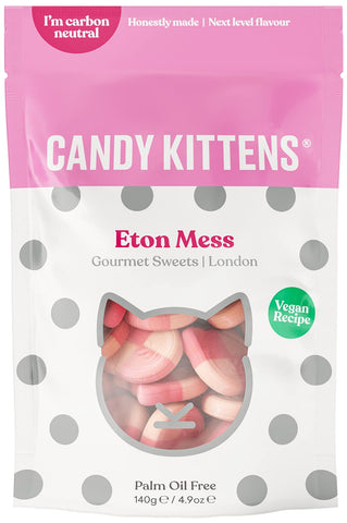 Vegan Sweets, CANDY KITTENS ETON MESS, Packed With Fruit Juice & Natural Ingredients, Big Flavours From Little Kittens, Vegetarian Sweets - 140g Sweet Bag