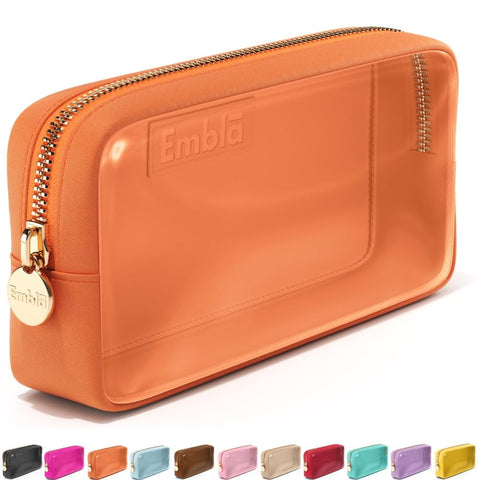Embla Clear Makeup Bag For Women Clear Cosmetic Bag Pouch Cosmetics Bags With Zipper Cute Black Nylon Pouches Make Up Storage Car Travel Toiletry Essentials Preppy Pink Purse Organizer Bags Mini Big,