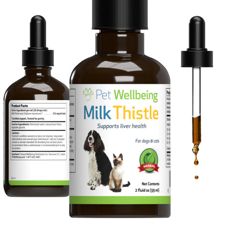 Pet Wellbeing Milk Thistle for Dogs - Supports Liver Health, Healthy Detoxification, Antioxidant Support, Liver Cell Support, Silymarins - Veterinarian-Formulated Herbal Supplement 2 oz (59 ml)