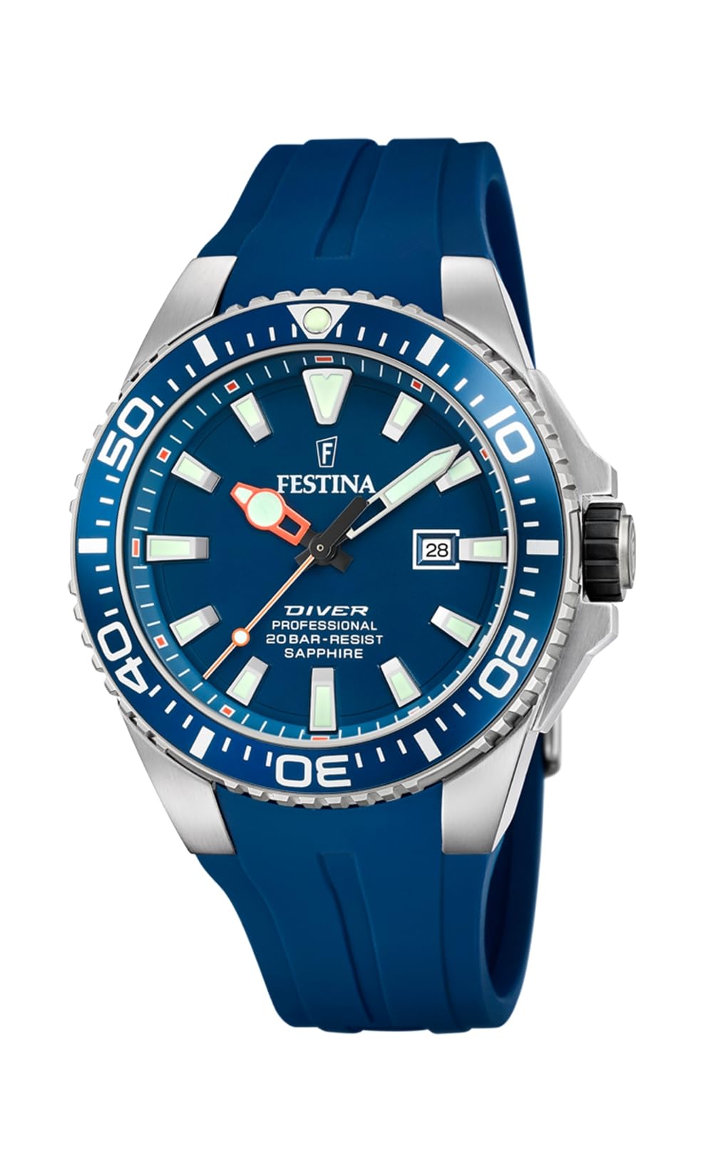Festina Herren-Uhren Analog Quarz 32024899, Blue, US Size Regular 41 (Asian 3XL), Strip