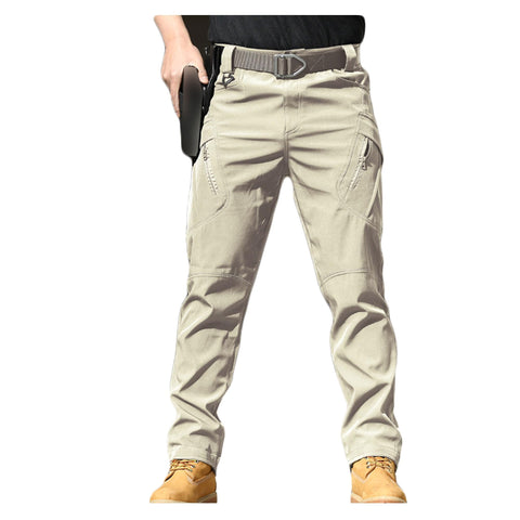 Bestgift Outdoor Pants Casual Straight Leg Cargo Pants Men's Long Pants Khaki IX9 M