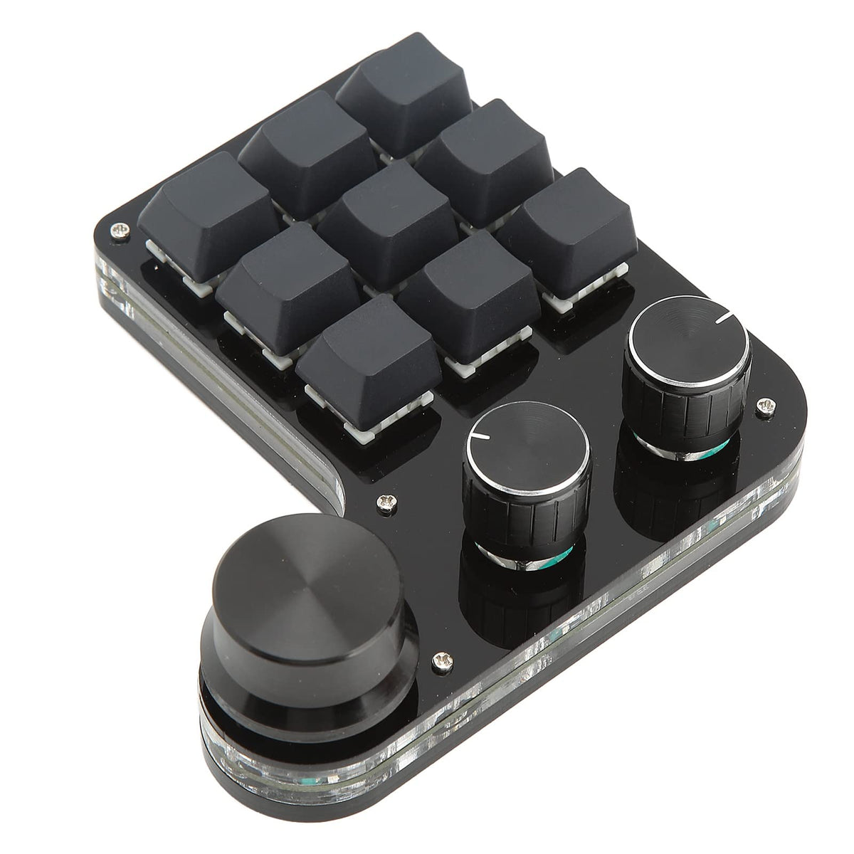 Zunate Mini Gaming Keypad 9 Keys, One Handed Programmable Keyboards with RGB Backlit and 3 Knobs, Compatible for Window Only, Easy to Use
