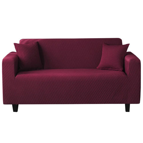 YAOYI Super Soft Sofa Cover, Polyester Spandex Fabric, 1/2/3/4 Seater Slipcover Couch Covers, Elastic Full Covered Sofa Protector (Red,2 cushion covers (45X45CM))