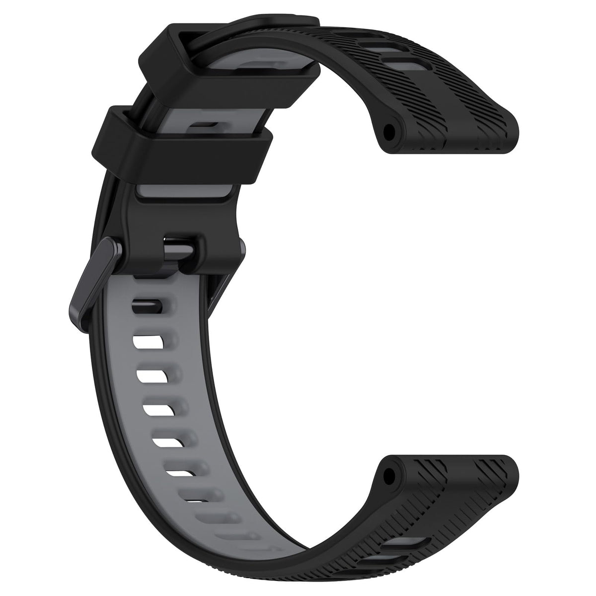 MOTONG For Garmin Forerunner 965 Replacement Band, 22mm Repalcement Silicone Wrist Strap Band For Garmin Forerunner 965 / Forerunner 955 / Forerunner 945(Silicone Black + Grey)