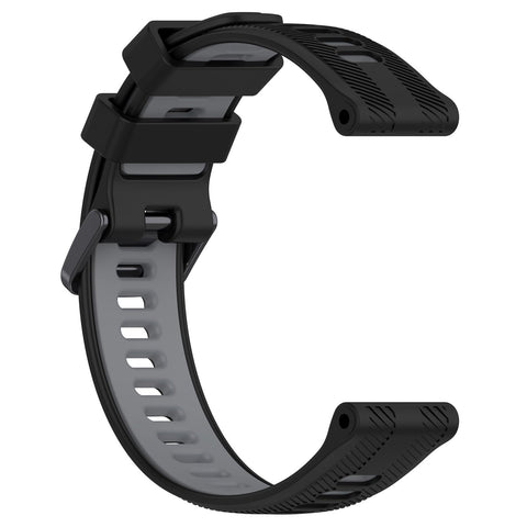 MOTONG For Garmin Forerunner 965 Replacement Band, 22mm Repalcement Silicone Wrist Strap Band For Garmin Forerunner 965 / Forerunner 955 / Forerunner 945(Silicone Black + Grey)