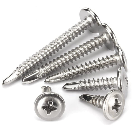ANSIEDIO Phillips Big Pan Head Self Drilling Screws, Stainless Steel Cross Screws Self-tapping Screws for Metal, M4.2×25mm,20 pcs