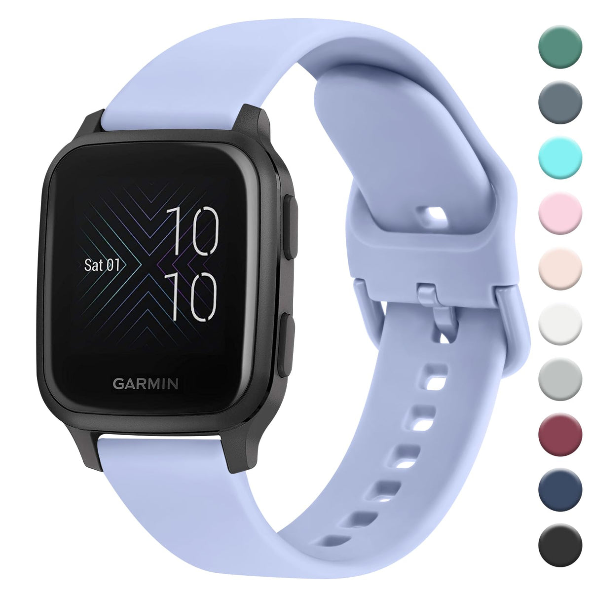 Strap Compatible with Garmin Venu Sq Music Strap, 20mm Soft Silicone Strap Replacement Wristband for Garmin Venu Sq Music/Venu Sq/Venu/Venu 2 Plus (Nude Blue)