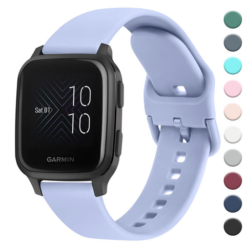 Strap Compatible with Garmin Venu Sq Music Strap, 20mm Soft Silicone Strap Replacement Wristband for Garmin Venu Sq Music/Venu Sq/Venu/Venu 2 Plus (Nude Blue)