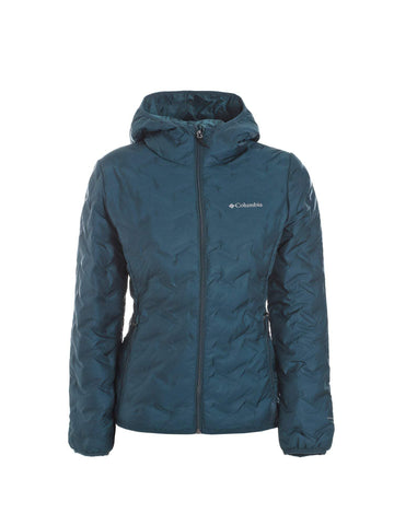 Columbia Women's Delta Ridge Down Hooded Jacket, Hooded Puffer Down Jacket, Night Wave, Size XS