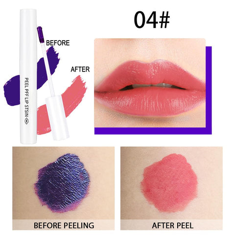 CAKAILA 2Pcs Lip Stain Peel Off Kit,Matte Magic Lip Stain Tint Long Lasting Lip Gloss Sets Peel Off Colored Colors,Nonstick Cup Tear-off Peel Off Lipsticks Makeup for Women Girls