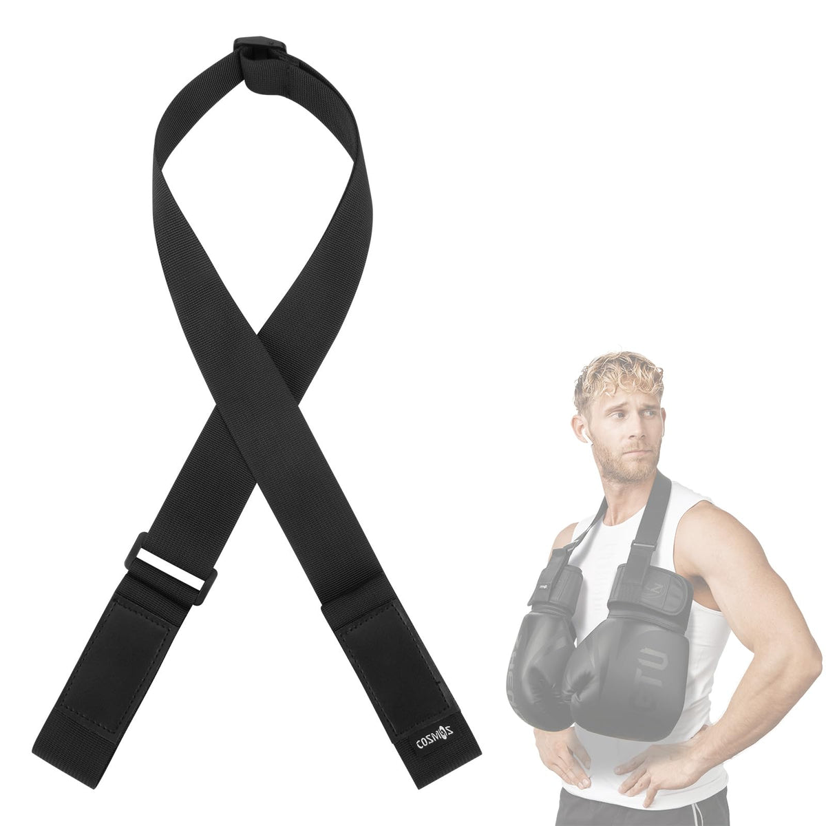 Cosmos Boxing Gloves Carrying Strap Boxing Gloves Adjustable Travel Carrier Shoulder Strap Leash Boxing Gloves Hanging Sling Leash for Carrying & Hanging Boxing Gloves, Training & Punching Bag Gloves