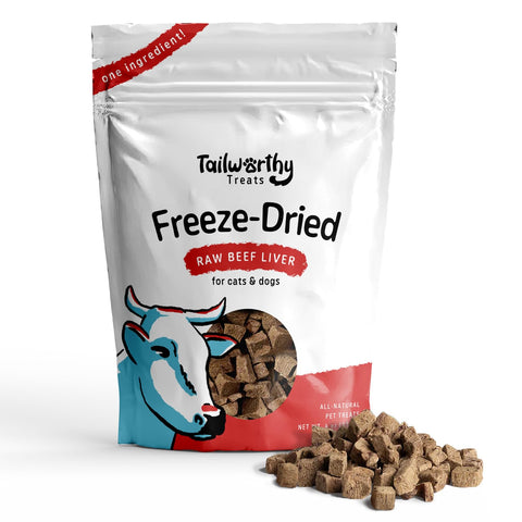 Tailworthy Liver Treats for Dogs & Cats - 4oz Freeze Dried Liver Treats, Raw Beef Liver for Training, Bite-Sized Healthy Freeze Dried Meals for Cats, High Value Dog Training Treats