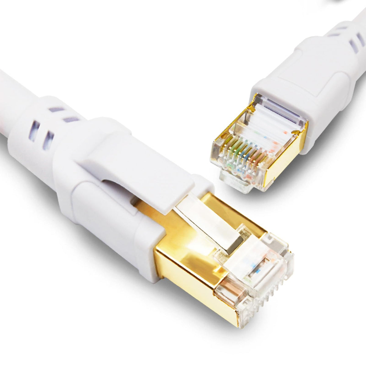 Yauhody CAT 8 Ethernet Cable 0.5m, High Speed 40Gbps 2000MHz 26AWG Internet Network LAN Cable with Gold Plated RJ45 Connector for Router, Modem, PC, Switches, Hub, Laptop, Gaming, Xbox (0.5m/White)