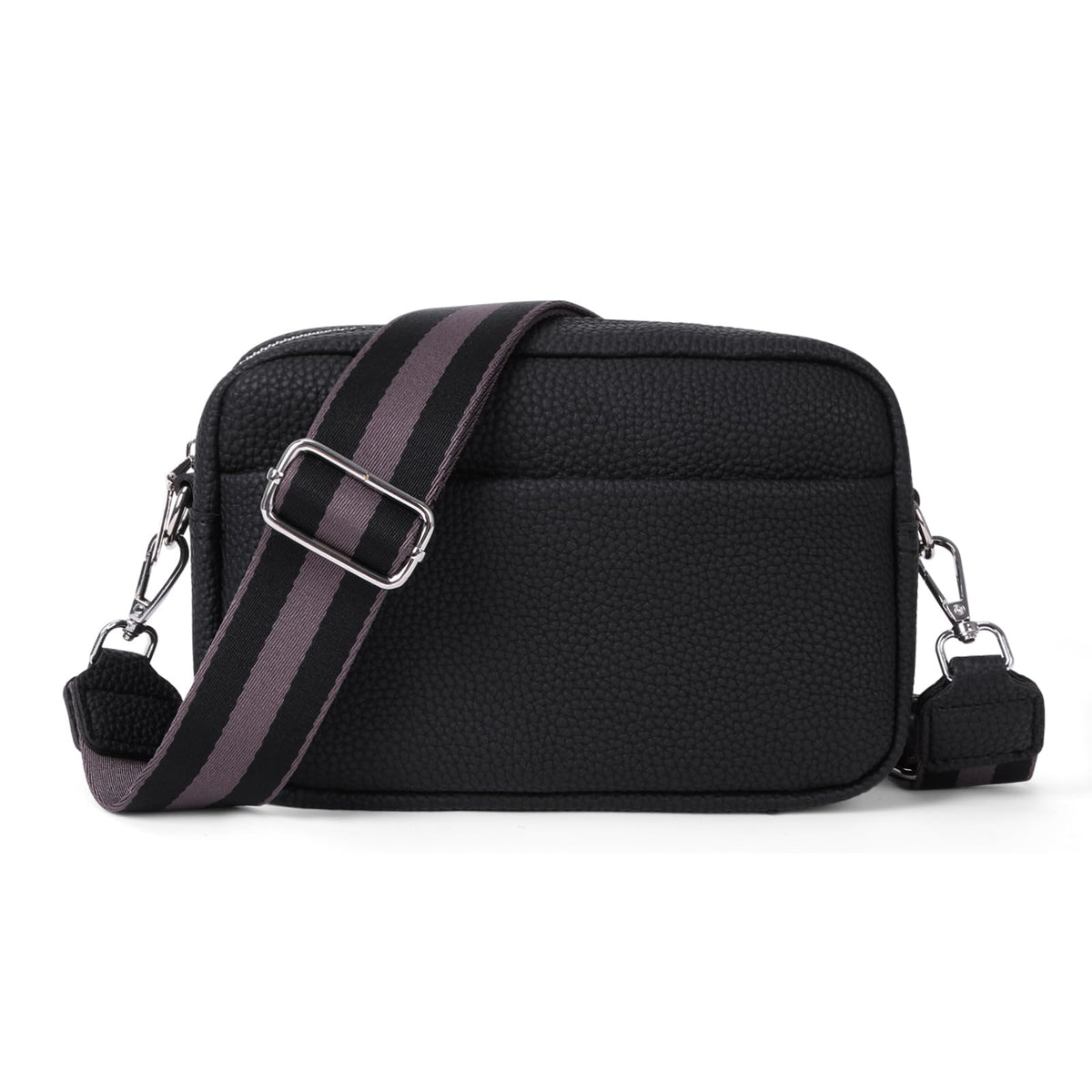 DKIIL NOIYB Crossbody Bag for Women, Small PU Leather Womens White Removable Wide Strap Shoulder/ Camera Bag Purse