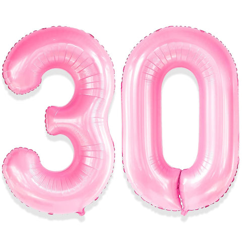 Yiran 30 Balloons Pink Number 32inch 30 Pink 3 Pink Big Giant Huge Foil Mylar Helium 30th 3rd Birthday Balloons for Girls Women Men Birthday Party 30 Years Anniversary Decorations Supplies