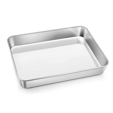 Herogo Stainless Steel Baking Tray, Rectangular Deep Oven Tray (31x24x5 cm), Casserole Dish, Oven Dish, Cake Tray, Non-Toxic & Healthy, Mirror Finish & Dishwasher Safe