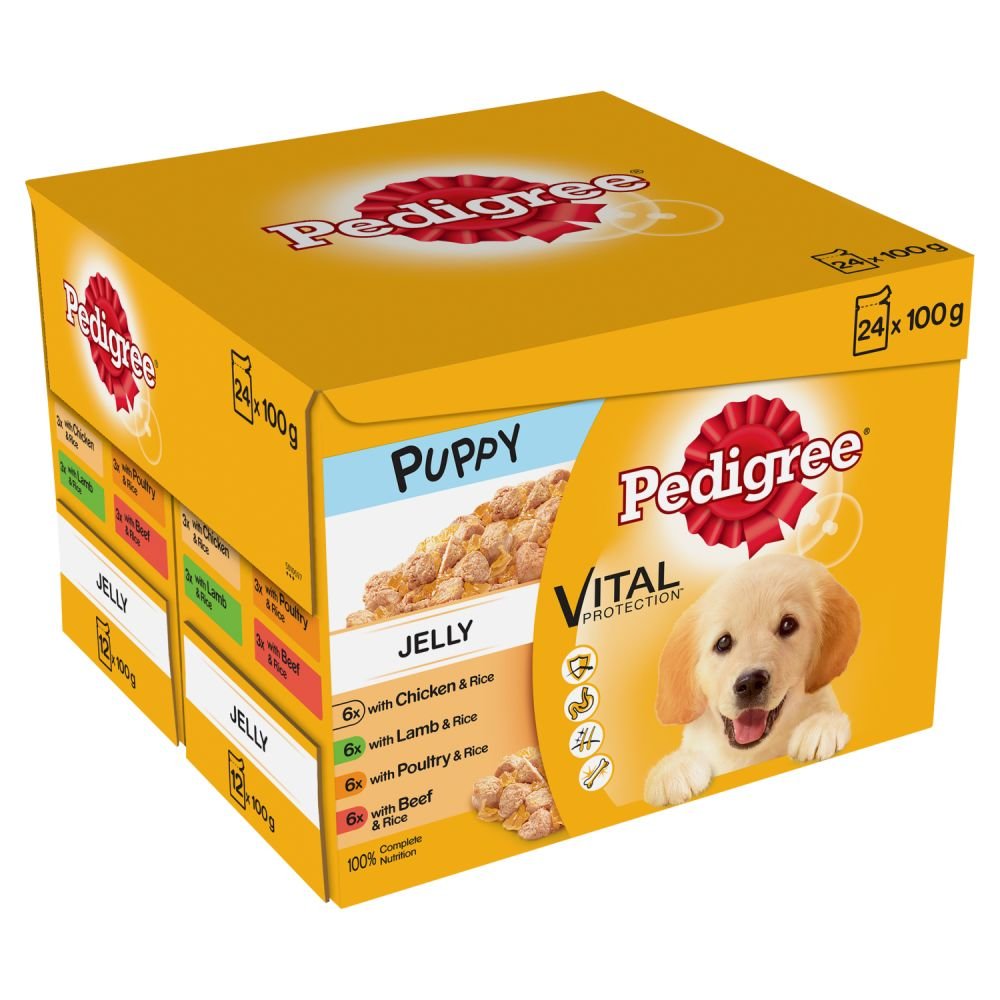 Pedigree Puppy Pouches Meat Selection in Jelly, 24 x 100 g