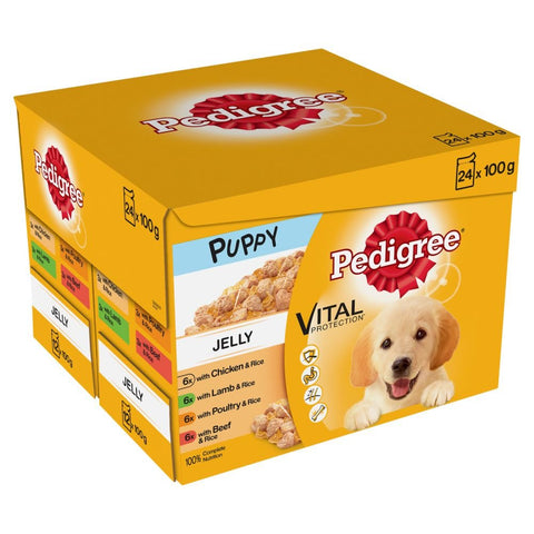 Pedigree Puppy Pouches Meat Selection in Jelly, 24 x 100 g