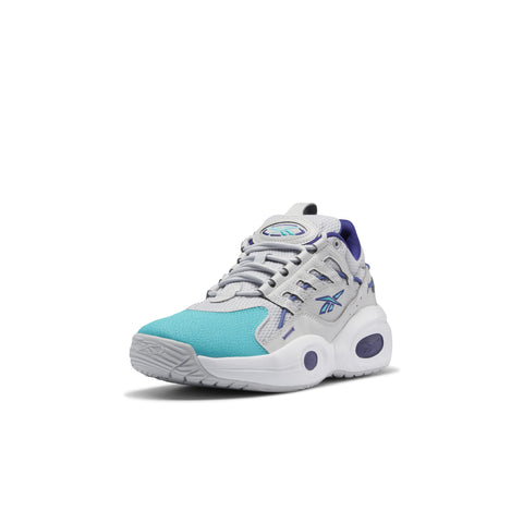 Reebok Unisex Solution Mid Basketball Shoe, Light Grey/Semi Classic Teal/Bold Purple, 9 US Men