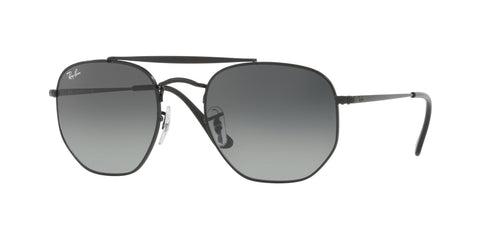 Ray-Ban RB3648 The Marshal Square Sunglasses, Black/Light Grey Gradient Dark Grey, 51 mm