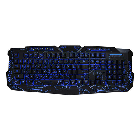 Cuifati Wired Gaming Keyboard,104-Key Wired Keyboard A878 English ThreeColor Backlight,Gaming Keyboard with Nonslip Patch,Slim Backlit Keyboard for Win7 / 8 / /XP / 2000