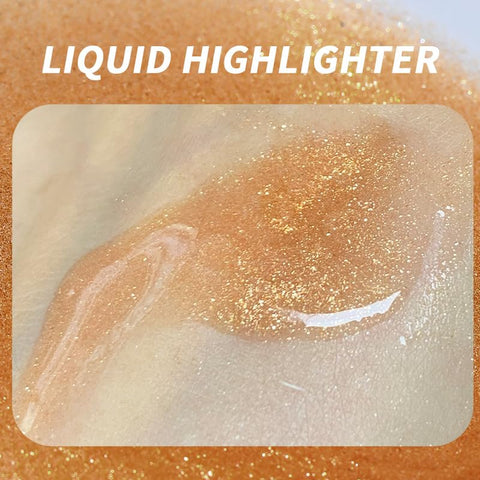 KARLOR Liquid Shimmer Body, Highlighter Body Face Glitter Face Glow Body Glitter Liquid Highlighter Make-up Body Glow Oil Liquid Glitter Body Festival Carnival?03 Golden?
