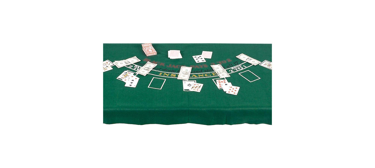 Amscan Blackjack Table Cover, 1 Piece, Green