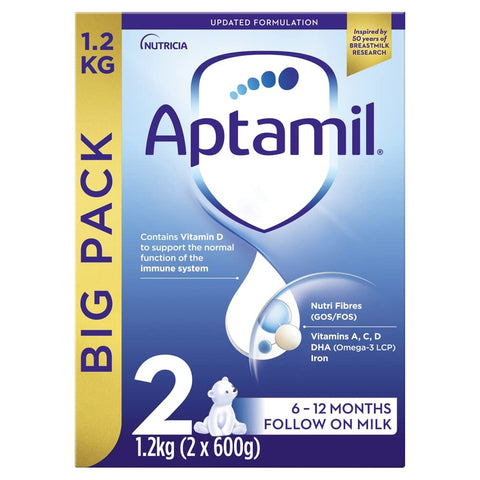 Aptamil Follow On Milk 6-12 Months 2 x 600g (1.2kg)