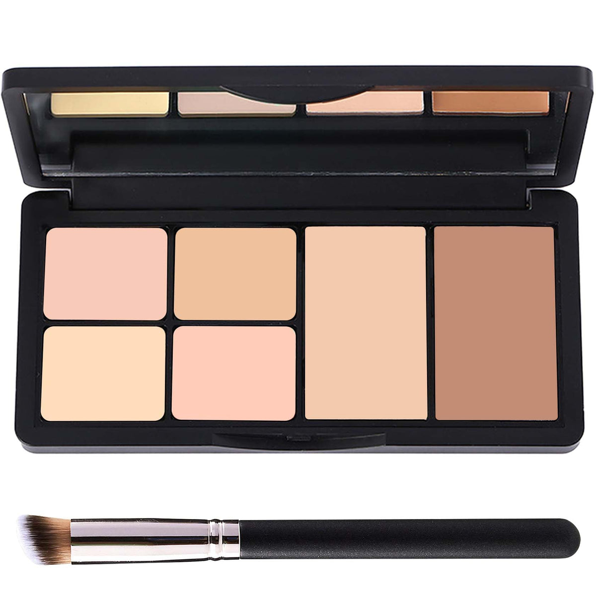 6 Colors Correcting Concealer Contour Palette,Concealer Cream Contour Makeup Palette,Contouring Foundation Highlighting Makeup Kit with Brush?02#?