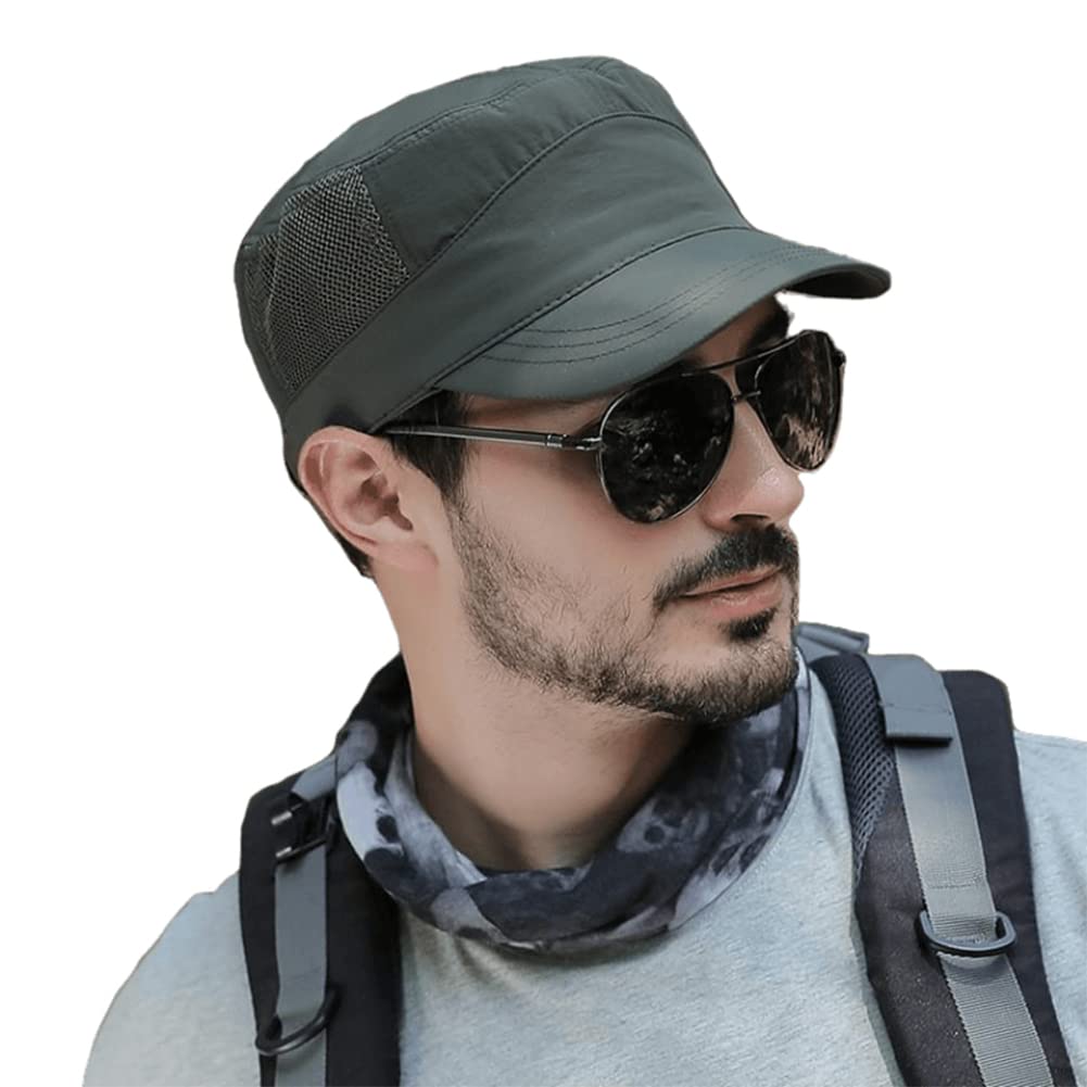 Army Caps for Men Summer Military Style Sun Hats Women - Baseball Castro Cadet Cap ArmyGreen X-Large XL XXL 60-63CM