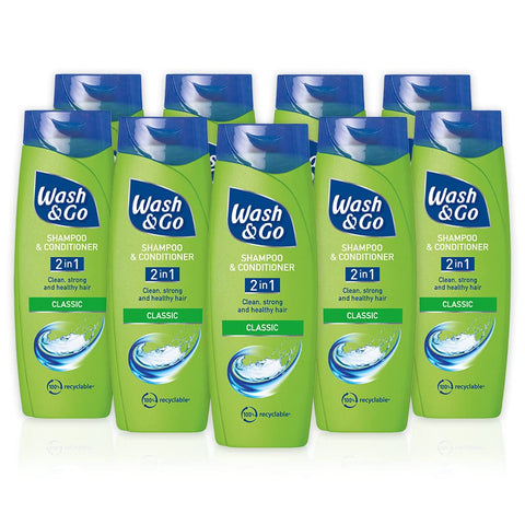 Wash & Go 2 in 1 Classic Shampoo and Conditioner X 9 bottles