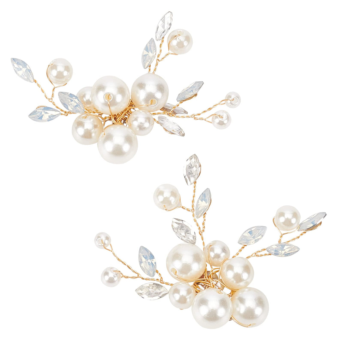 FINGERINSPIRE 2Pcs Crystal Simulated Pearl Shoe Clips (53x57mm, White) DIY Bridal Floral Shoe Buckle Rhinestone Metal Shoe Decoration Accessories for Wedding Party Purse Belt Hardware DIY Craft