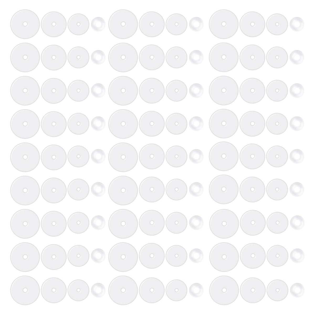 Giantree 100 Pcs Clear Piercing Disc for Piercing Bump, 3/5/7/9 mm Clear Silicone Earrings Backs Plastic Disc Pads Stabilizer Earlobe Support Patches Earring Backs Earring Supports for Heavy Earrings