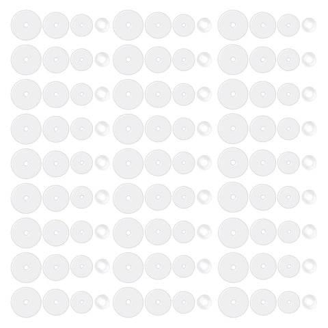 Giantree 100 Pcs Clear Piercing Disc for Piercing Bump, 3/5/7/9 mm Clear Silicone Earrings Backs Plastic Disc Pads Stabilizer Earlobe Support Patches Earring Backs Earring Supports for Heavy Earrings