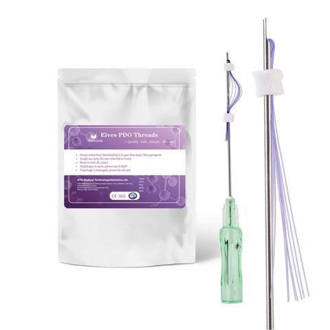elves Pdo Threads Multi for Face and Whole Body Lift/Multi Threads Pdo with Blunt L Tip/Comes With The Pilot/Starter Tip/ 20pieces (21G38)
