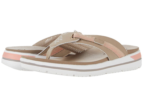 Skechers Women's INTERGRADES-Brighter Days Flip-Flop, Taupe/Peach, 11