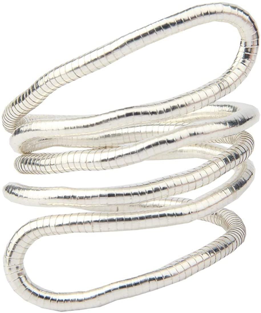 KUIYAI Bendable Snake Necklace Multi-Purpose Necklace Flexible Twist Jewelry (snake silver)