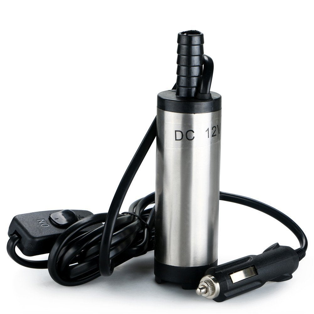 flintronic Water Pump,DC 12V 38MM Port Stainless Steel Submersible Diesel Fuel Pump (Prohibited Gasoline & Flammable Liquids) Multi-Purpose Water Oil Transfer for Diesel Vehicles or Speed Boat