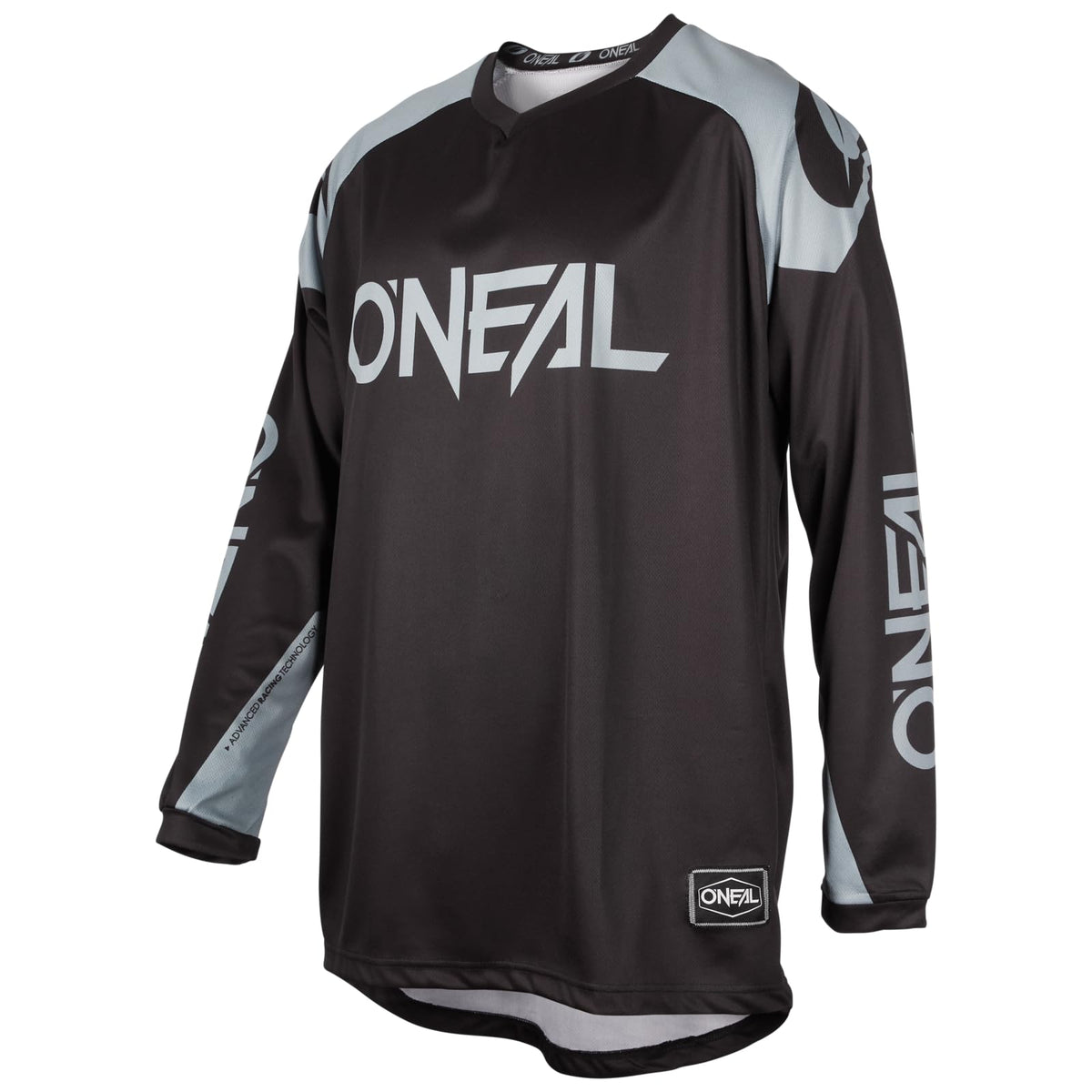 O'NEAL | Motorcycle-Jersey | Enduro Motocross | Breathable Fabric, Maximum Freedom of Movement, Extended Back | Jersey Matrix Ridewear | Adult | Black Grey | Size L