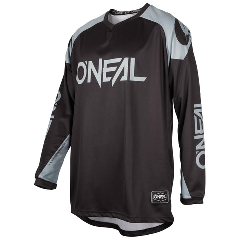 O'NEAL | Motorcycle-Jersey | Enduro Motocross | Breathable Fabric, Maximum Freedom of Movement, Extended Back | Jersey Matrix Ridewear | Adult | Black Grey | Size L