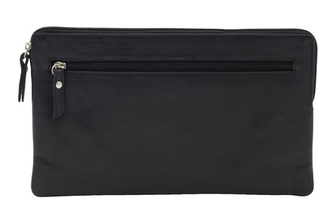 LEAS Bank Deposit Bag, Genuine Leather, Black Special-Edition''