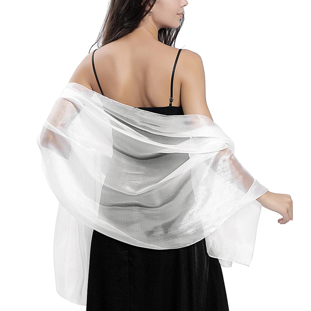 Ladiery Silky Shawls and Wraps for Evening Dresses: Women Sheer Soft Bridesmaid Wedding Formal Party Organza Shawl