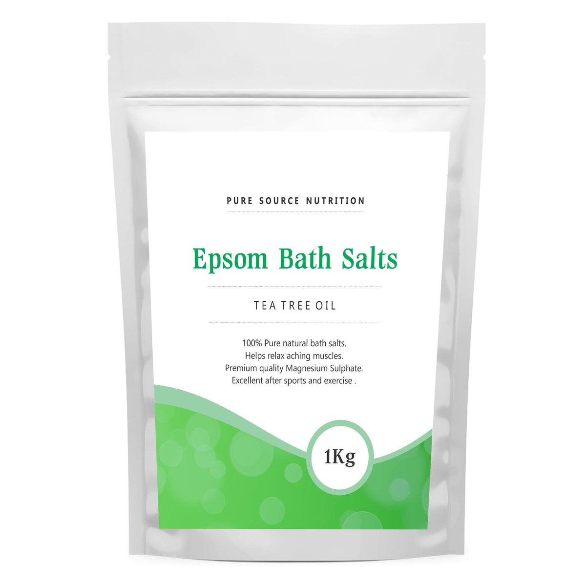 Epsom Salt for Bath 1KG / 1000G of Pure Magnesium Used for Muscle Recovery and Relaxation 9 Scents Available (Tea Tree Oil)