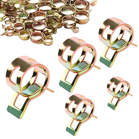 50 PCS Spring Hose Clamps 5mm-9mm Fuel Line Pipe Clips Low Pressure Air Clip Clamp for Water Pipe Air Tube Silicone Vacuum Hose 5Size