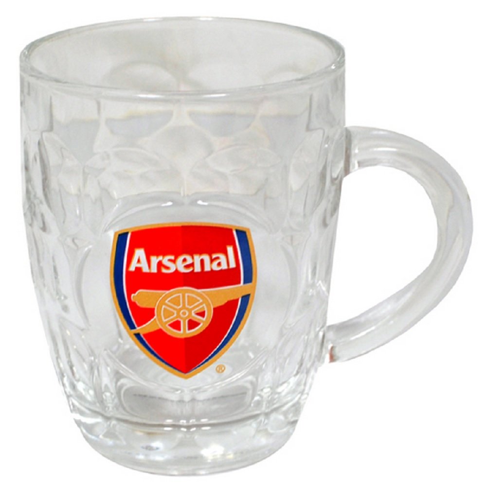 New Official Football Team Glass Pint Tankard Mugs (Various Teams to choose from!) Ideal Xmas gift for any fan! (Arsenal FC)