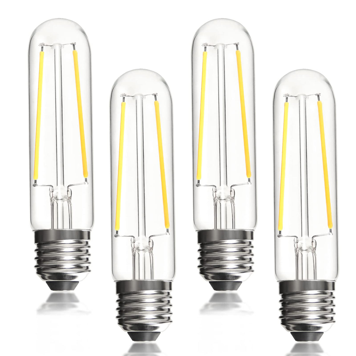 BRIMAX Dimmable E27 LED Bulbs 4W Equal 40 Watt Light Bulbs Warm White 2700K Edison Bulb AC230V Tubular T10 LED Bulb for Rustic Pendant, Chandeliers, Wall sconces, 4Pack