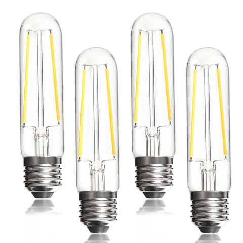 BRIMAX Dimmable E27 LED Bulbs 4W Equal 40 Watt Light Bulbs Warm White 2700K Edison Bulb AC230V Tubular T10 LED Bulb for Rustic Pendant, Chandeliers, Wall sconces, 4Pack