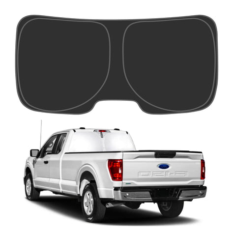 D-Lumina Rear Tailgate Window Sun Shade for 2015-2023 Fo-rd F150 F250 F350 Accessories, Window Sunshade Sun Visor Protector Block UV Rays Heat (Not for Sliding Window), Foldable 2 Layers 210T Material