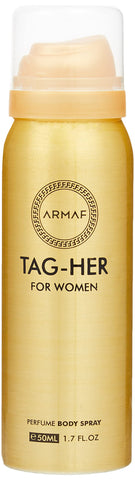 ARMAF Tag Her 4-Piece Set for Women, (3.4 Oz Eau De Parfum + 3.4 Oz Body Lotion + 1.7 Oz Body Spray + 8.4 Oz Body Mist)