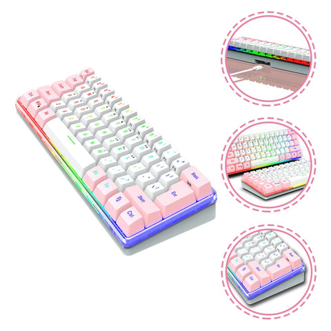 SOLUSTRE 2pcs 61 Key Keyboard Mechanical Keyboards Computer Keyboard USB Keyboard RGB Keyboard Wired Mechanical Keyboard Waterproof Keyboard RGB Mechanical Keyboard mx Keys Keyboard Gaming